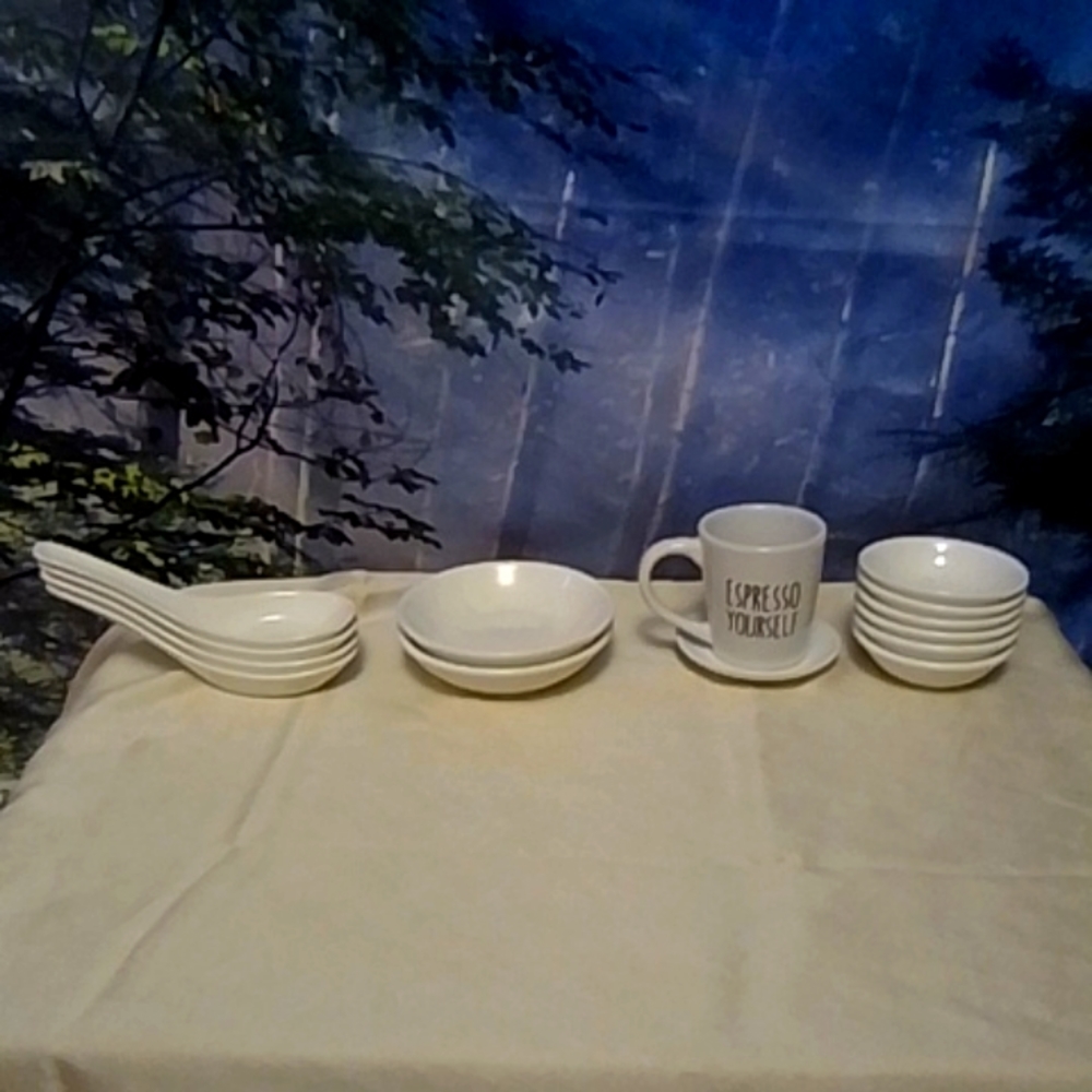 Espresso and soup and soy sauce set